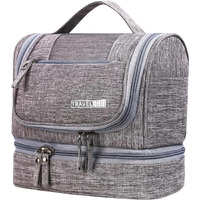 Seagull flight of fashion Polyester Toiletry Bag for Travel, Toiletry Organizer Pouch with Hook, Travel Accessories Kit Pouch for Men & Women - 24 x 20 x 13 cm - Grey