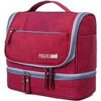 Seagull flight of fashion Toiletry Bag for Travel, Toiletry Organizer Pouch with Hook, Travel Accessories Kit Pouch for Men & Women - 24 x 20 x 13 cm - Wine Red