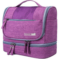 Seagull flight of fashion Polyester Toiletry Bag for Travel, Toiletry Organizer Pouch with Hook, Travel Accessories Kit Pouch for Men & Women - 24 x 20 x 13 cm - Purple