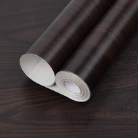 Elton DIY Wall Paper/Wall Sticker Self Adhesive Wooden Wallpaper For Walls Living Room Bed Room Decoration Interior Exterior Easily Removable Furniture Make Over Dark Brown Mahogany(45x500cm)