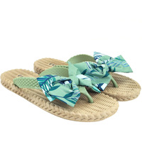 CASSIEY Fashion Slippers For Women Slipper Fancy Design Slip On Flats- Green, 5 UK