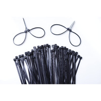 SHIVANSH TECHNOLOGY Teeth Grip Nylon Self Locking Zip Cable Ties,Black(200 mm x 2.5 mm,8  inch,Pack of 100)Multi-Purpose Heavy Duty Cord Management Ties,Plastic Ties for Home,Office,Garden,Workshop.