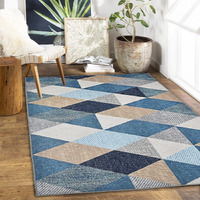 ishro home 3 x 5 Feet 3D Jet Multi Printed 3D Jet Vintage Persian Carpet Rug Runner and Carpets for Bedroom/Living Area/Home with Anti Slip Backing (3x5 ft, Crystals)