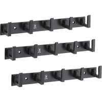 iSTAR 5 Pin Bathroom Cloth Hooks Hanger Door Wall Bedroom Bathroom Robe Hooks Rail for Hanging Keys,Clothes,Towel Steel Hook (Pack of 3, Black)