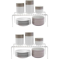 AB99 COLLECTION Stainless Steel Countertop Rack for Kitchen, Utensil Rack, Space Saver Rack, Cabinets Mini Stand Kitchen Countertop Rack, kitchen accessories rack, Kitchen Organizer Rack (Pack of 2)