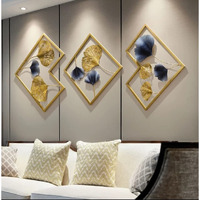 Design World Gifts And Interiors Metal Wall Art | Wall Decor/Wall Sculpture/Gingko Leaf Hanging/Decor | For Living Room, Office, Bedroom, Hotel Set of 3