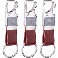 Highlark Exclusive Metal Keychain | Keychain For Home, Office, Car & Bike Etc | Compatible With All Vehicles | Heavy Duty Keyring For Men & Women (Pack Of 3), Brown