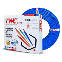 TWC Lite Single Core Electrical Wire |Blue, 45 Meter, 1.5 SQ.MM. |PVC electrical insulated copper wire | Cable for Domestic & Industrial Connection purpose | Flame Resistant |