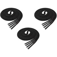 Shoeshine Round Shoe Lace Black Formal Shoelace (Pack of 3 Pairs) Waxed Cotton Shoes Laces for Office Shoes, Oxford shoe and Formal Shoes