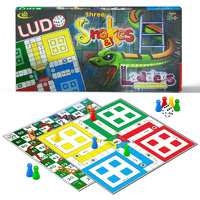 Kids Mandi Ludo and Snake and Ladder Deluxe Board Game | Big Size 13 Inch Play Board for 5 Years and up | Ludo Game | Saap Seedhi Travel Board Game Multicolor
