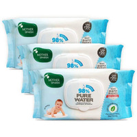 Mother Sparsh 98% Water Based Baby Wipes I Plant made Wet Wipes I 80 Pcs wipes with lid, Pack of 3