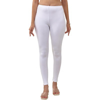 Lyra Women Solid Premium Cotton Ankle length Leggings | Mid-Waist | Fashionwear