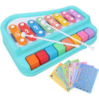 Toyshine 2 in 1 Multicolored Key Keyboard Xylophone Piano, Preschool Kids Educational Knock Playing Musical Learning Instruments Toy for Baby Kids Girls Boys