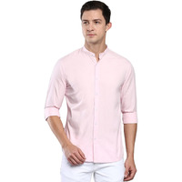Dennis Lingo Men s Cotton Pink Solid Casual Shirt (CC201_Pink_S)