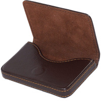 NISUN Pocket Sized Stitched PU Leather Credit Debit Business Card Holder Case Wallet for Men & Women (10 X 6 X 1.6 cm-Brown)