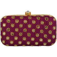 Tooba Women Handicraft Hand Embroidered Box Clutch Bag Purse For Bridal, Casual, Wedding, Multicolor