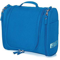 PETRICE Toiletry Bag for Women Makeup Pouch Waterproof Shower Wash Bag Cosmetic Organizer Case Travel Kit Pack with Hook Blue 23.1 x 10.4 x 20.6 cm