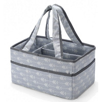 Kiddale Cotton Caddy Diaper Bag | Effortless Organization & Style | Perfect Baby Shower Gift & Travel Essential | Grey