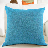 Khooti Jute Cushion Cover, 16x16 (Bondi Blue)(Pack of 4)