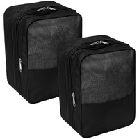 Homestrap Set of 2 Multipurpose Shoe Storage Bag | Travelling Footwear Holder Pouch | Shoes Organizer Space Saver for Travel, Home & Wardrobe (Black, Pack of 2) (Featured on Shark Tank)