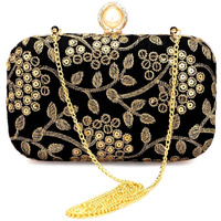 TOOBA Women s Grapes Work Box Clutch (Black)