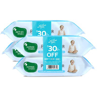 Mother Sparsh Unscented 99% Pure Water (Unscented) Baby Wipes, 72 Baby Wipes, Blue (Pack of 4)