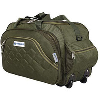 M MEDLER Duffle_PRO Nylon 55 litres Waterproof Strolley Duffle Bag- 2 Wheels - Luggage Bag - (Green)