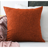 Khooti Jute Cushion Cover, 20x20 (Orange)(Pack of 3)