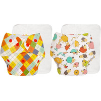 Superbottoms BASIC - Pack of 2 (2 Shell + 2 Insert) Cloth Diaper For Baby | Washable & Reusable | 0-3 Years | Freesize | Adjustable | Reduces Rash | With Quick Dry Pad/Insert - Assorted
