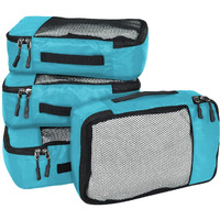 FATMUG Packing Cubes/Travel Pouch/Bagpack Suitcase Organiser Set of 4 - Small Size - Sky Blue