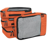 FATMUG Packing Cubes - Travel Pouch, Bag Suitcase Luggage Organiser Set of 4 - Medium Size - Orange(Polyester)