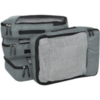 FATMUG Packing Cubes/Travel Pouch/Bag Suitcase Luggage Organiser Set of 4 - Medium Size - Grey (Polyester)