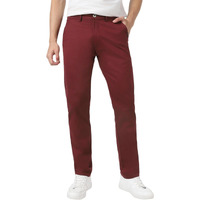 Urbano Fashion Men s Dark Maroon Cotton Slim Fit Casual Chinos Trousers Stretch (chino-drmaroon-30-fba)