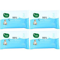 Mother Sparsh Thick Fabric Baby Water Based Unscented Wipe (Blue, 10 Wipes) - Pack of 4