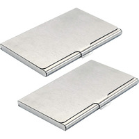 DAHSHA Men s & Women s Stainless Steel Pocket ATM Visiting Credit Card Business Card Case Holder - Silver ( Pack of 2)
