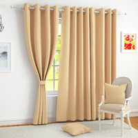 Story@Home Blackout Long Door Curtains 9 Feet Set of 2 | Plain Printed | 70% Room Darkening | Thermal Insulated Curtains | Curtain for Living Room | (116 x 275 cm, Cream) | Perfect for Home Decor