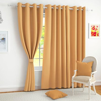 Story@Home Blackout Long Door Curtains 9 Feet Set of 2 | Plain Printed | 85% Room Darkening | Thermal Insulated Curtains | Curtain for Living Room | (116 x 275 cm, Mustard) | Perfect for Home Decor