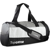 Topgator Polyester Gym Bag Sports Duffel With Shoe Compartment 34 L (Grey/Black), 25 Cm