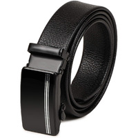 VOGARD Men s Vegan Leather Belt for Men | Formal & Casual | Autolock Buckle,Black | Fit all size upto 40 Inches Waist size (Black 12)