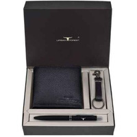 URBAN FOREST Marty Redwood Leather Wallet + Pen + Keyring Combo Gift Set for Men