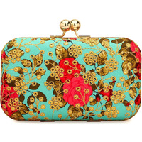 TOOBA Handicraft Hand Embroidered Box Clutch Bag Purse for Bridal, Casual, Wedding Bag for Women & Girls