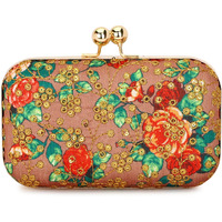 TOOBA Women Handicraft Beautiful Bling Box Clutch Bag Purse for Bridal, Casual, Wedding Bag for Women & Girls (Gold Embroidered)