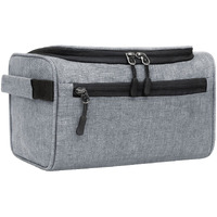FATMUG 6 Cms Travel Toiletry Organizer Hanging Dopp Kit for Men, Cosmetics Pouch for Women -Light Grey