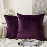Khooti Velvet Cushion Cover, 10x10 (Wine)(Pack of 3)