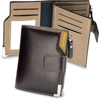 DAHSHA 13 Pocket Large Pu Leather Credit Debit Zipper Card Holder Wallet Coin Purse for Men & Women - (12 x 9.5 X 3 cm, Dark Brown)