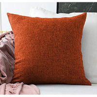 Khooti Jute Cushion Cover, 10x10 (Orange)(Pack of 1)