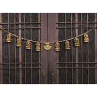Collectible India Metal Door Hanging Toran Bandarwal for Home Decoration/Lakshmi Ganesha Toran Mandir Temple (35 x 3.5 inch, Gold) (1)