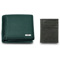 URBAN FOREST Oliver Green Leather Wallet & Green Card Holder Set for Men