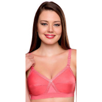 TRYLO Women s Non-Wired Bra (KRUTIKA Plain_Coral_38E)