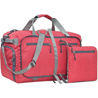 FATMUG Polyester Foldable Duffle Bag For Travel, Packing And Storage-Men And Women-45 L, Red, 53 x 24 x 30 Centimeters